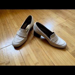Lanvin White leather loafer block heel